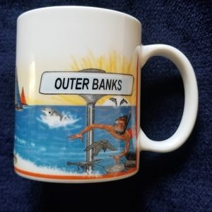 Vintage Outer Banks OBX coffe mug Beach Ocean North Carolina Mug 3.5" H